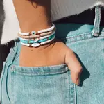 Mother of Pearl Evil Eye Heishi Bracelet