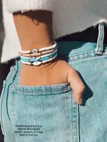 Mother of Pearl Evil Eye Heishi Bracelet