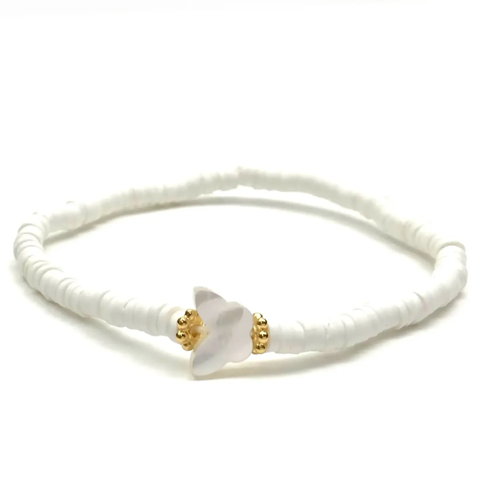 Mother of Pearl Butterfly Heishi Bracelet