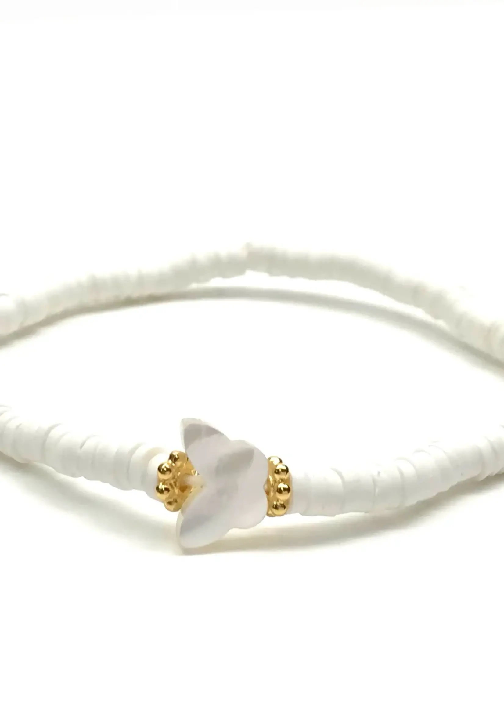 Mother of Pearl Butterfly Heishi Bracelet