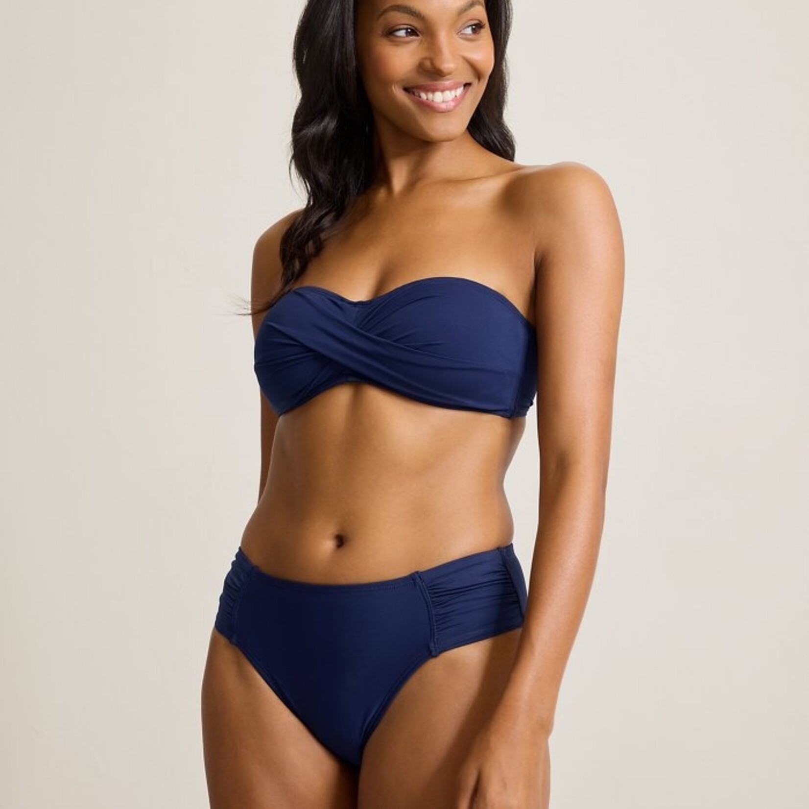 Tommy Bahama Pearl High-Waist Side-Shirred Bikini Bottoms