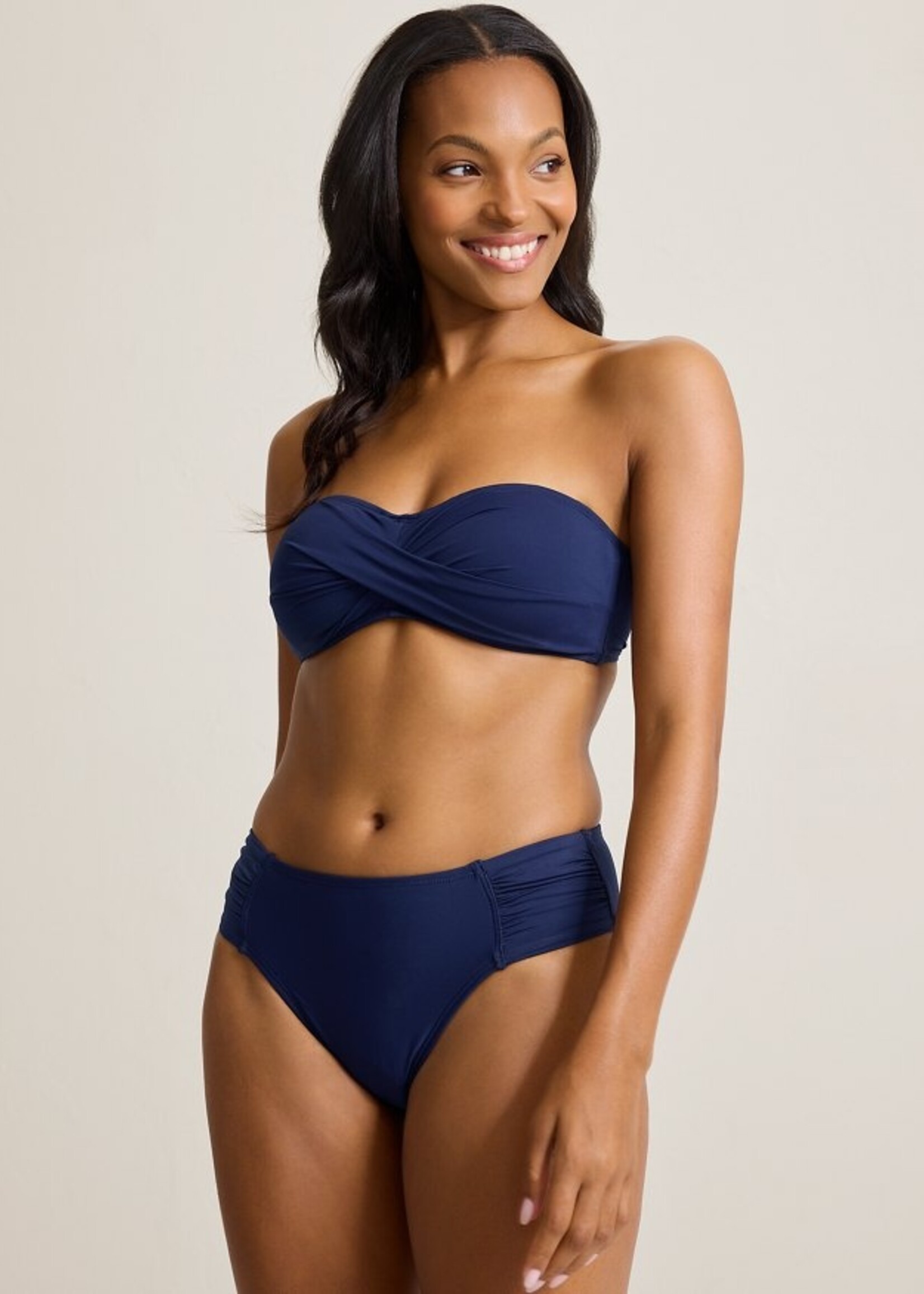 Tommy Bahama Pearl High-Waist Side-Shirred Bikini Bottoms