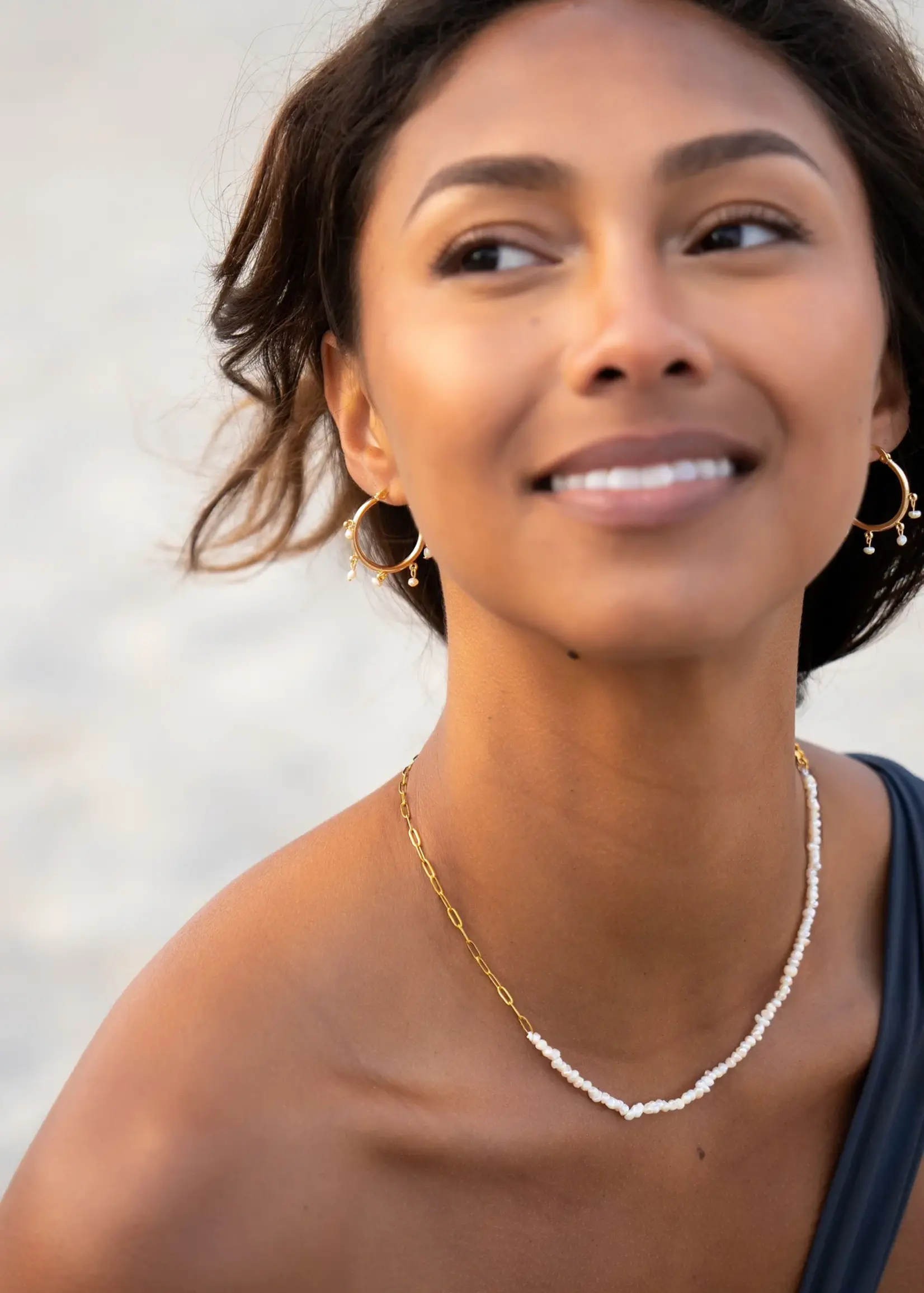 Salty Cali Malibu Mini Hoops - Salty Shells