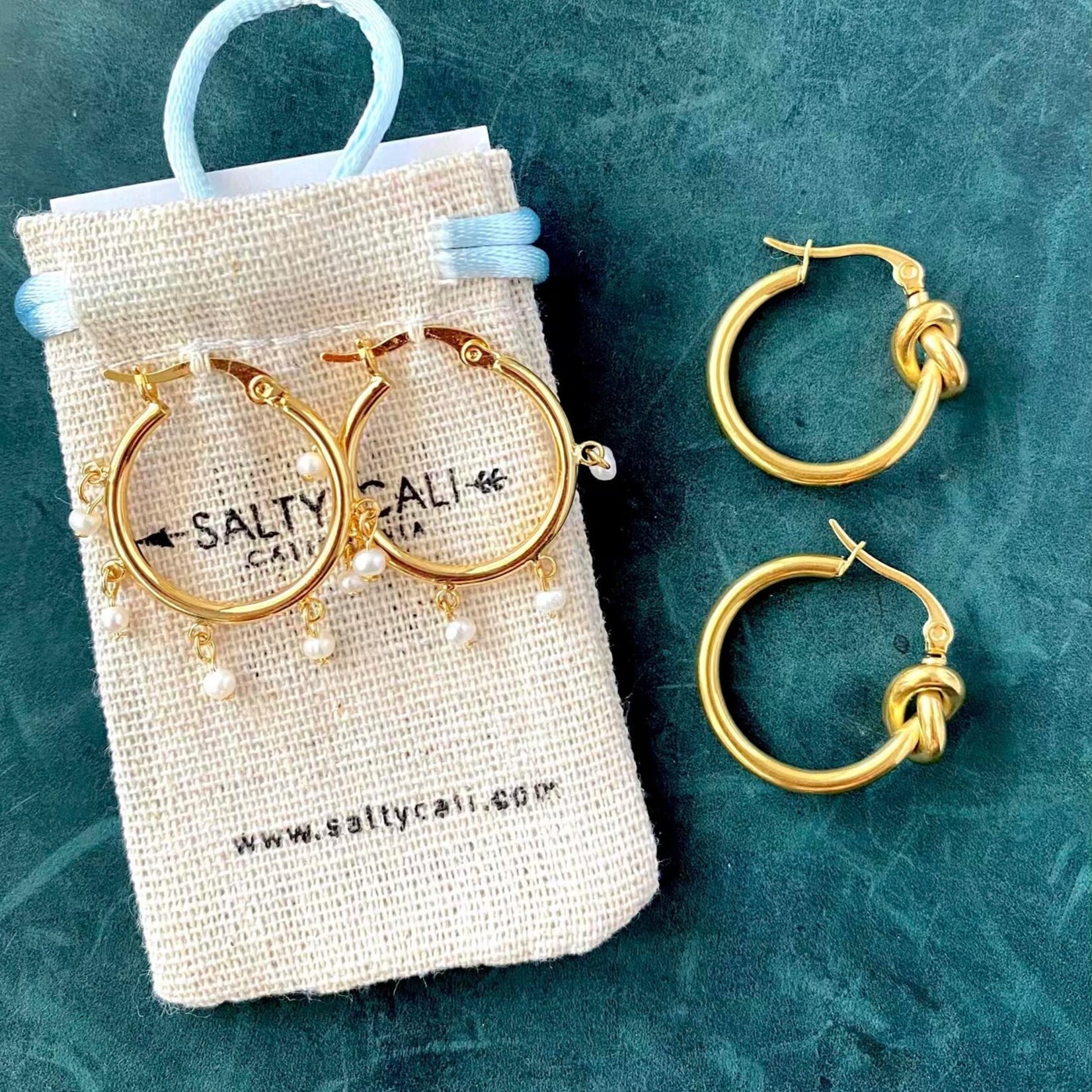 Salty Cali Malibu Mini Hoops - Salty Shells