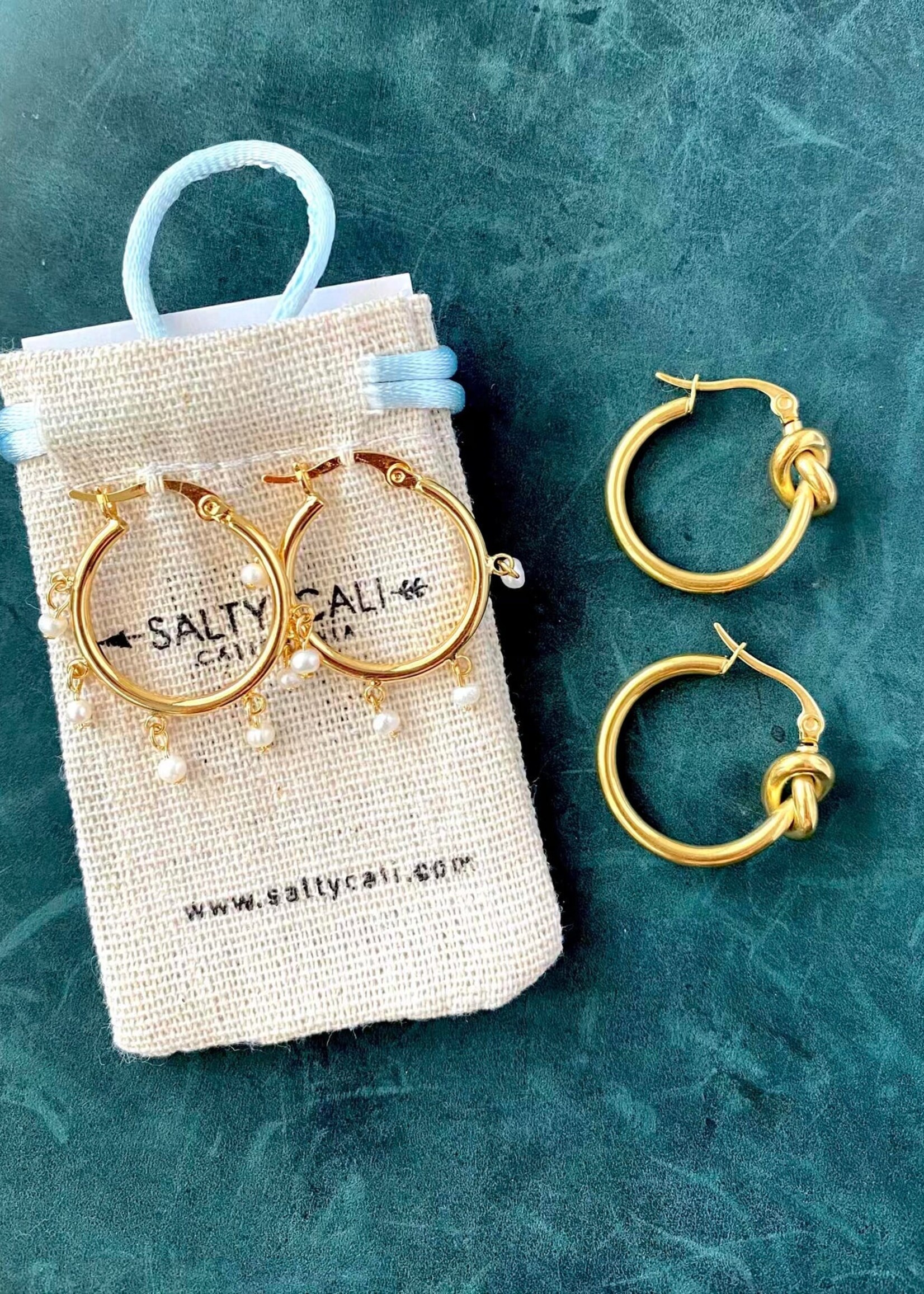 Salty Cali Malibu Mini Hoops - Salty Shells
