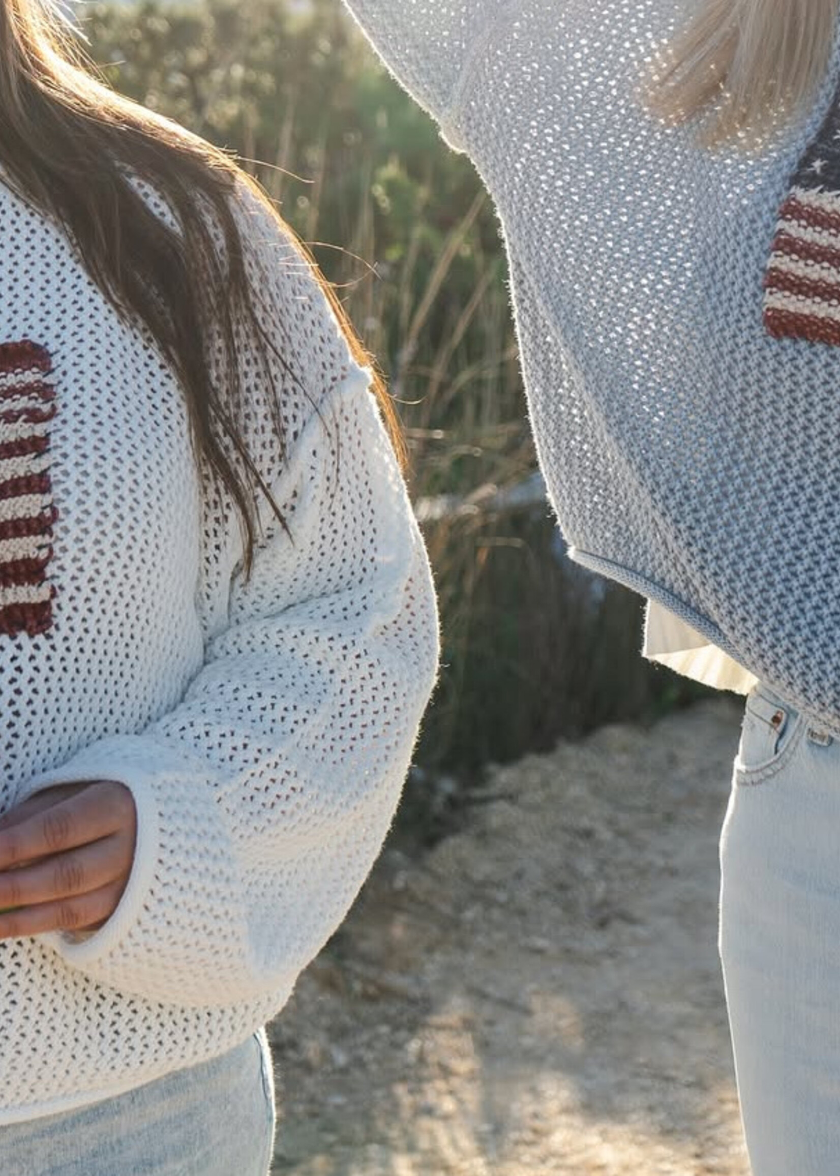 Flag Knitted Sweater Top