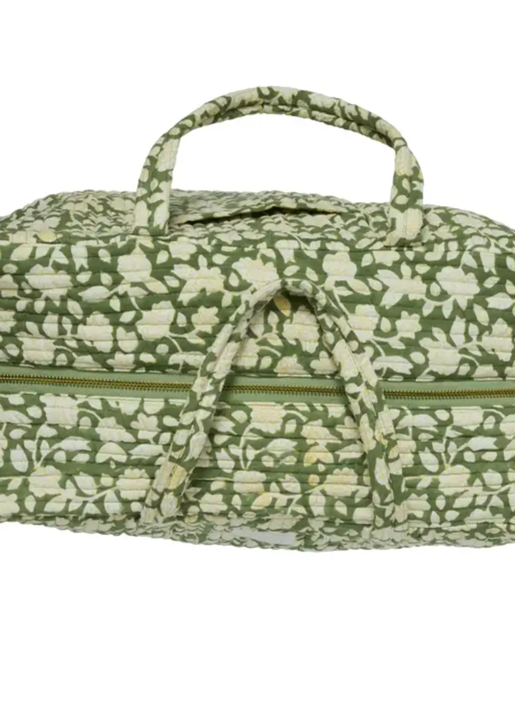 Bonheur du Jour Printed Large Quilted Bag Jaya Green floral