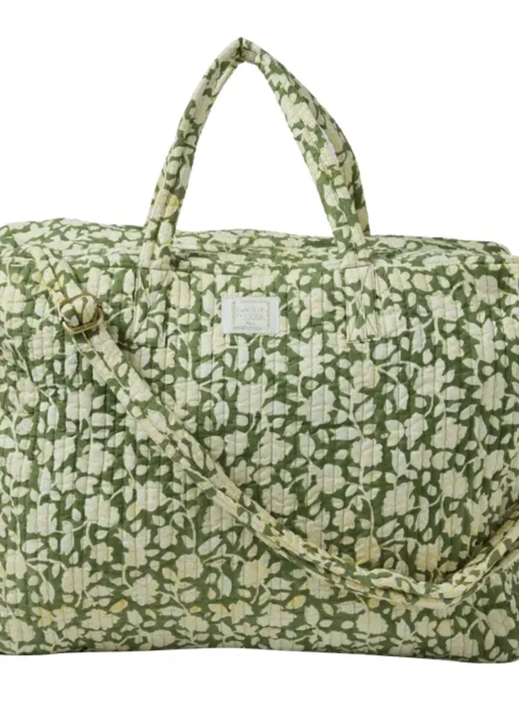 Bonheur du Jour Printed Large Quilted Bag Jaya Green floral