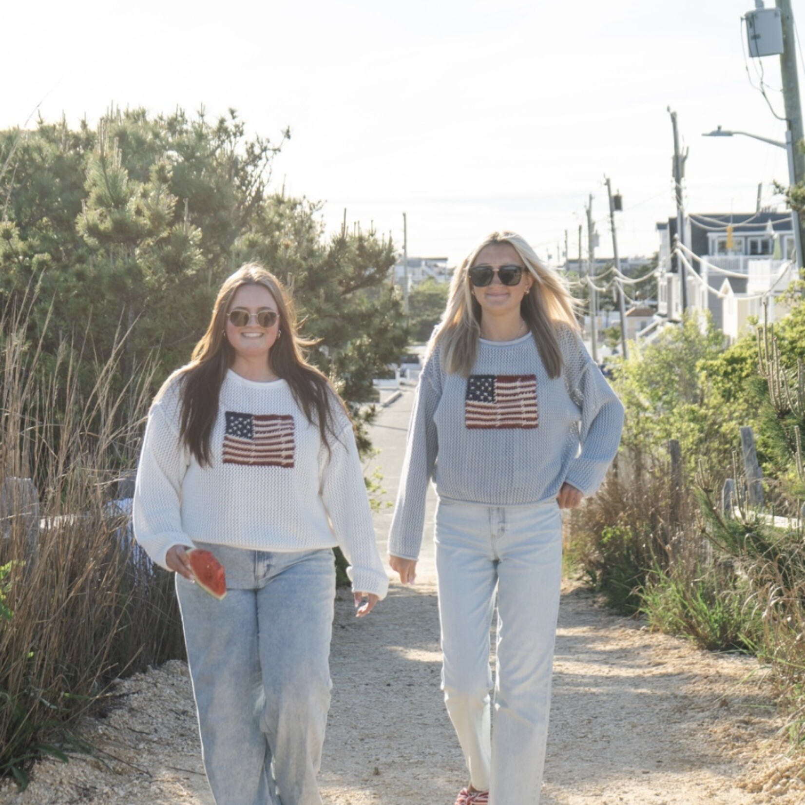 Flag Knitted Sweater Top