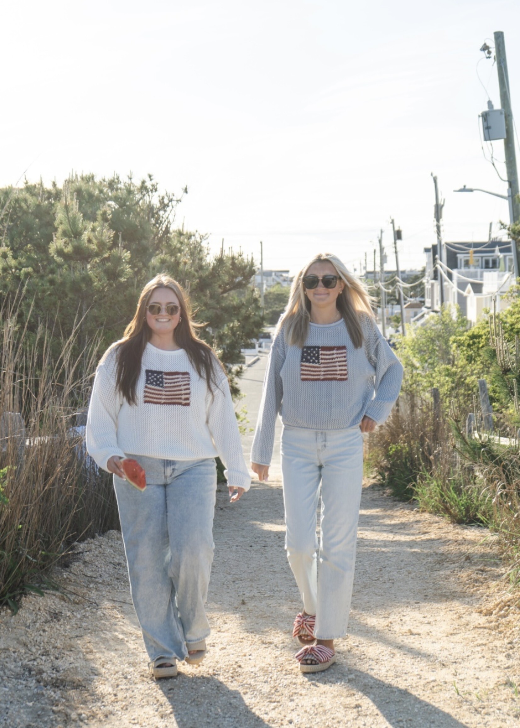 Flag Knitted Sweater Top