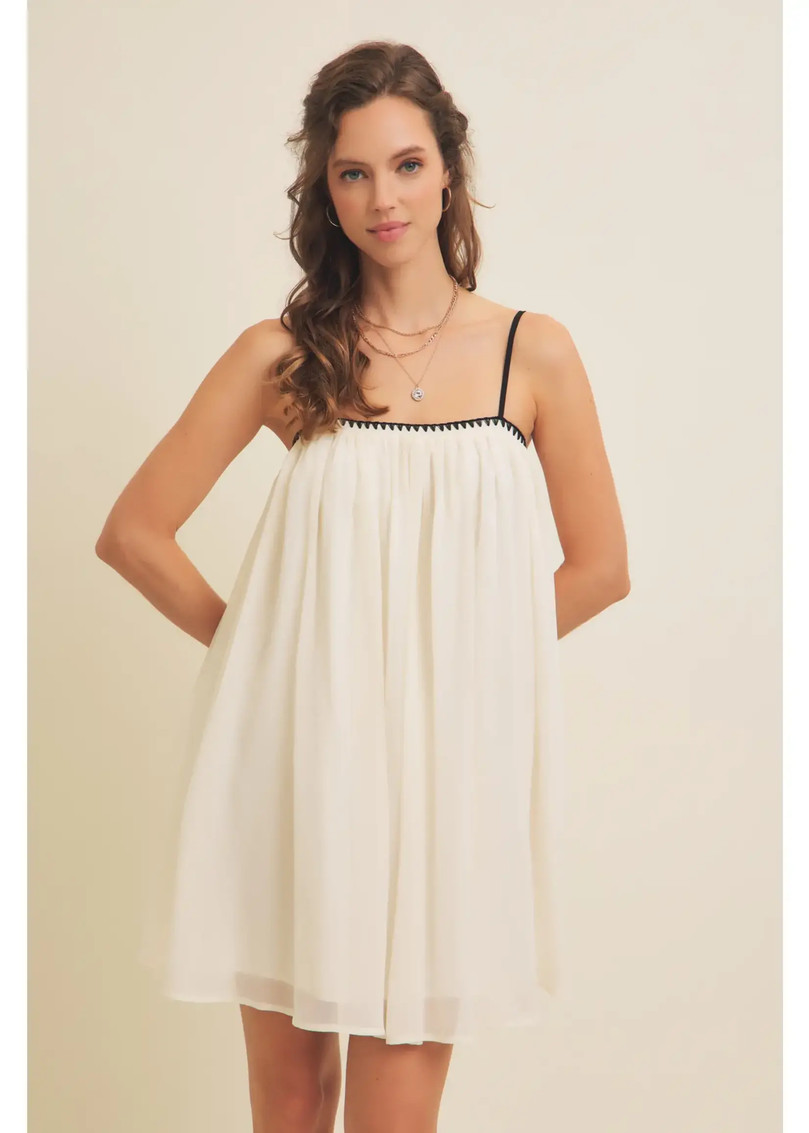 Embroidery Cami Mini Dress