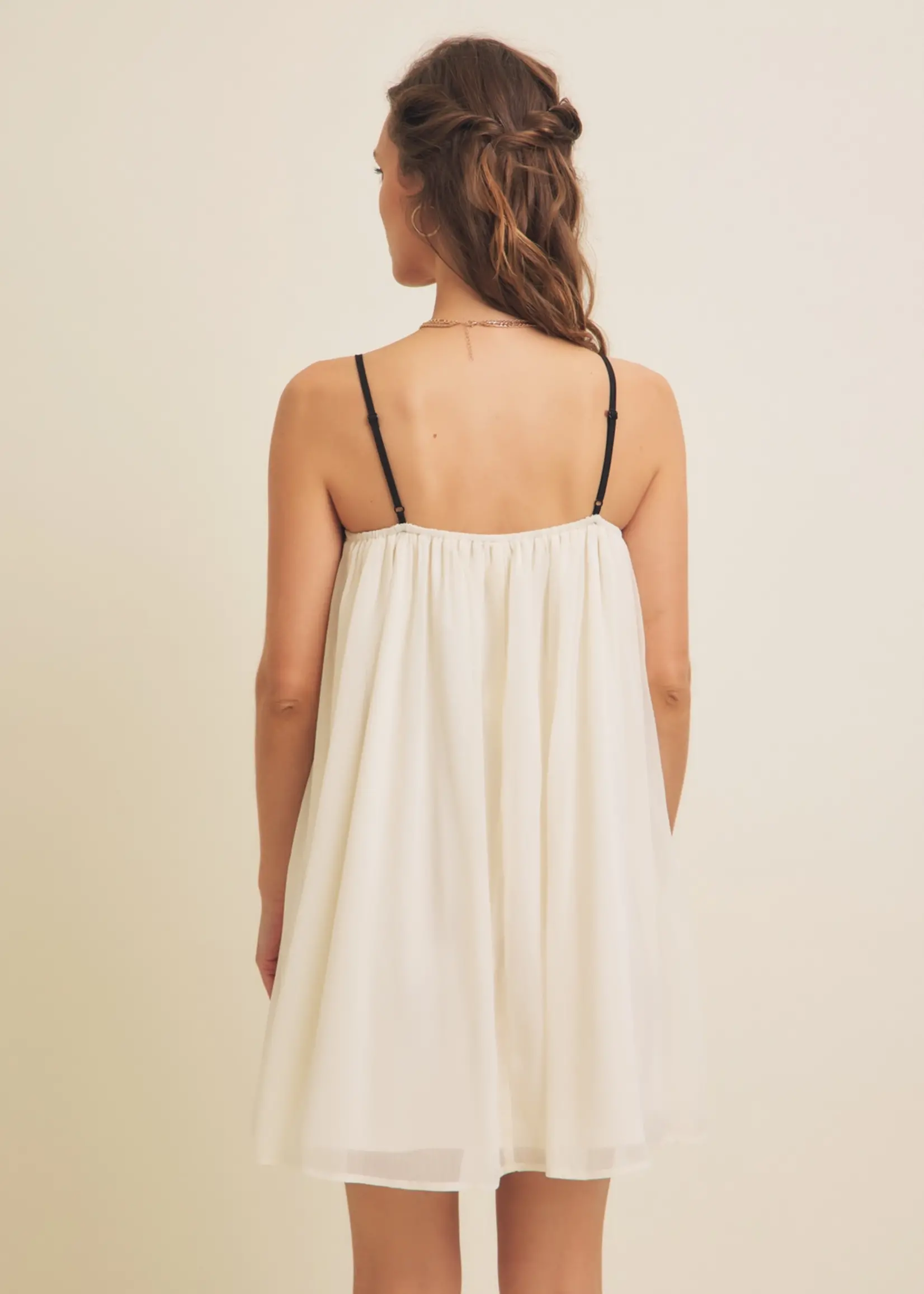 Embroidery Cami Mini Dress