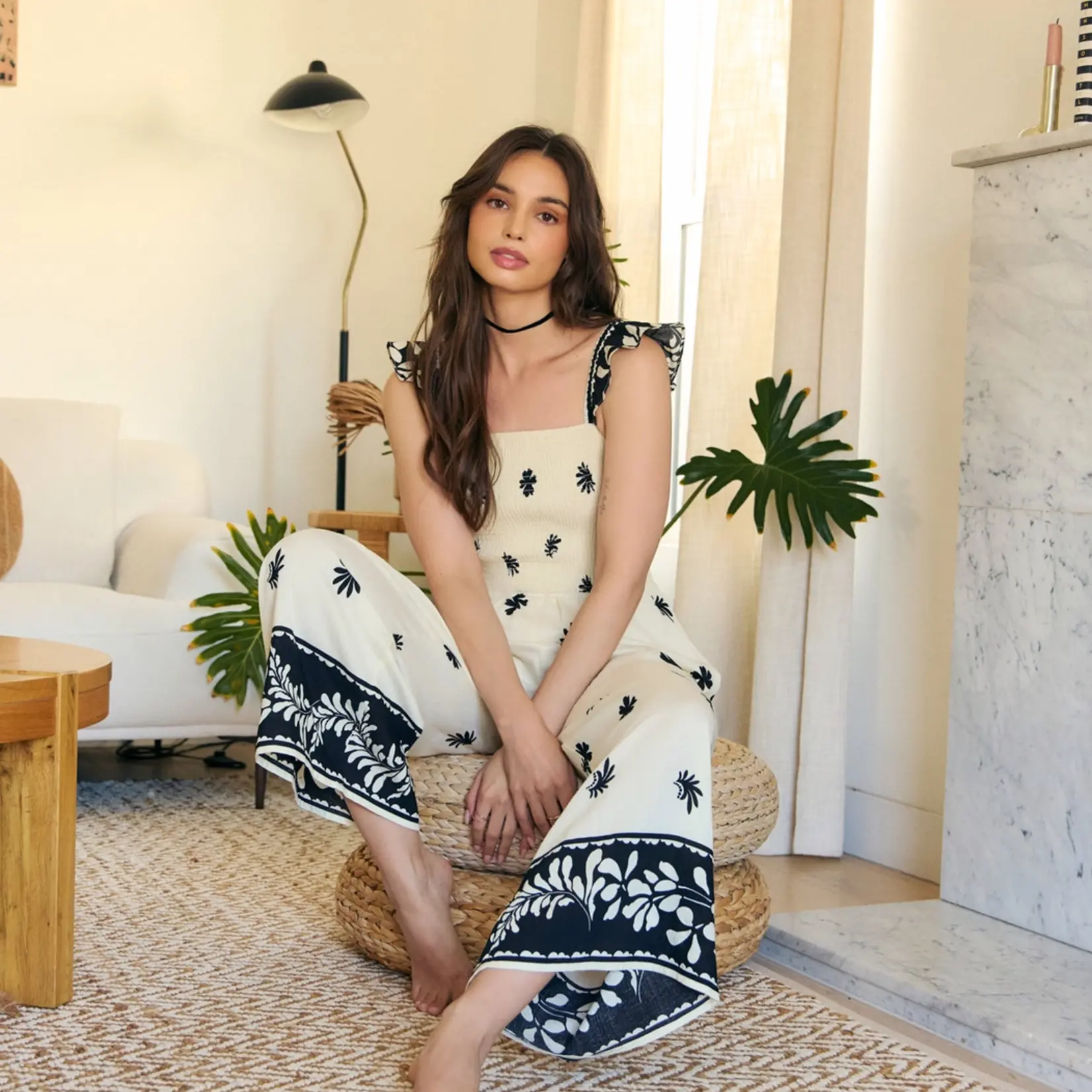 Jumpsuit with Ruffled Straps