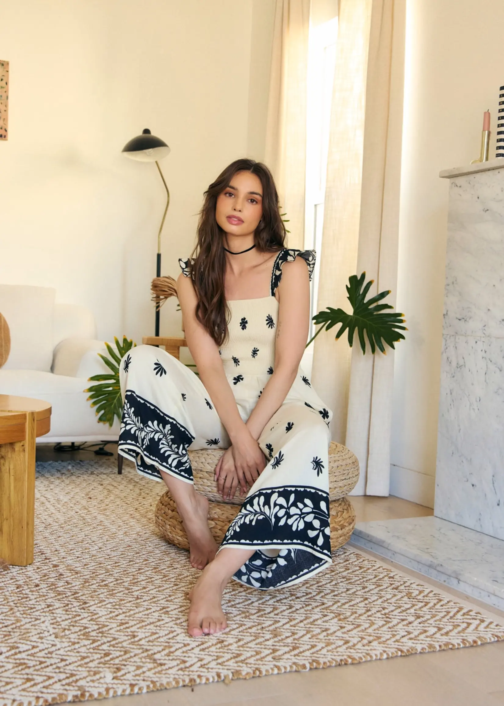 Jumpsuit with Ruffled Straps