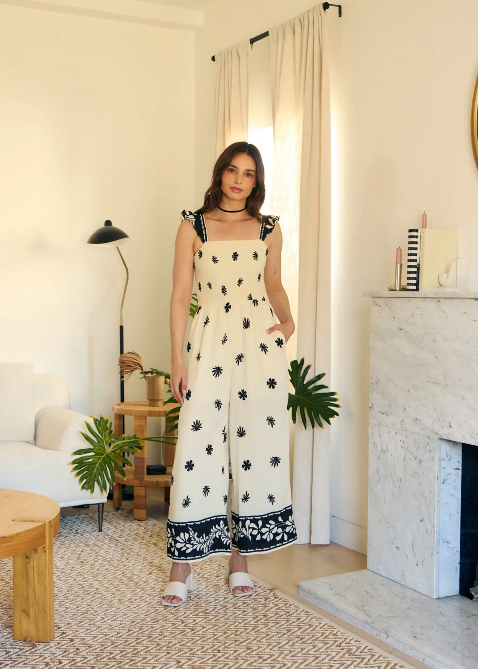 Jumpsuit with Ruffled Straps
