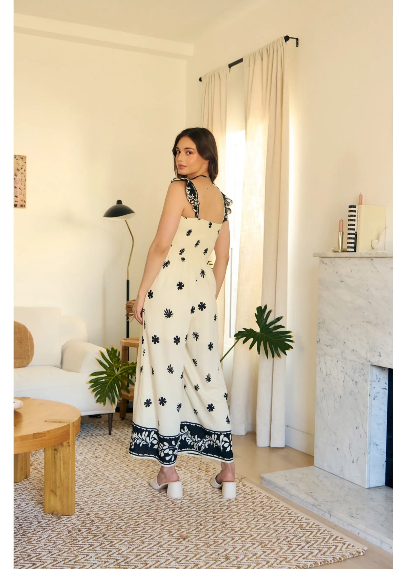 Jumpsuit with Ruffled Straps