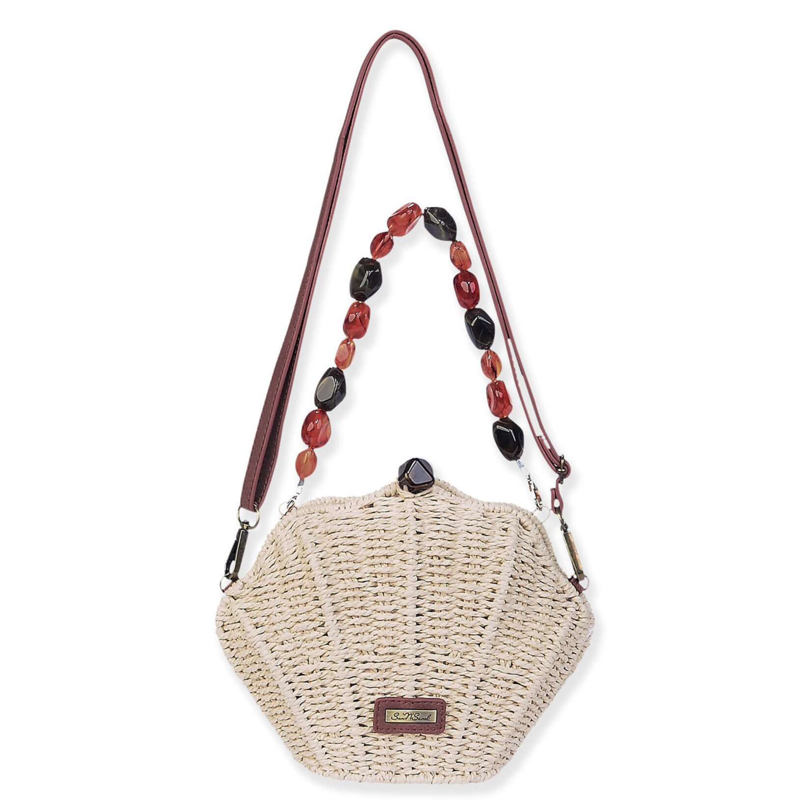 Sun N Sand Paper Straw Shell Crossbody