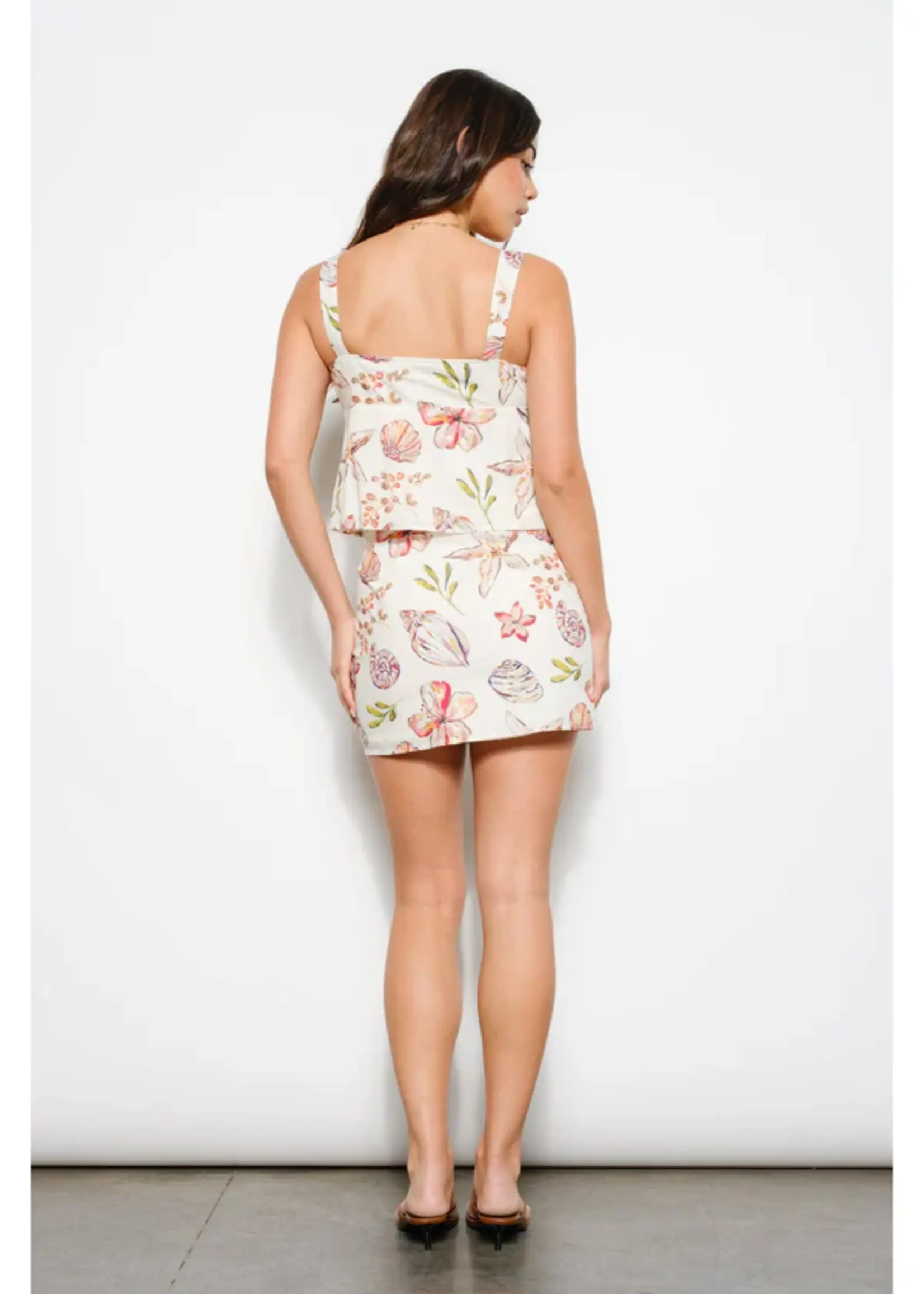 pretty garbage Shell Print Mini Skirt