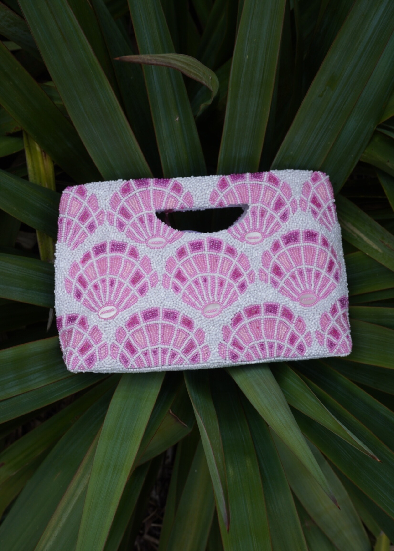 Tiana Shell cut out clutch |  Pinks/white COH 1807