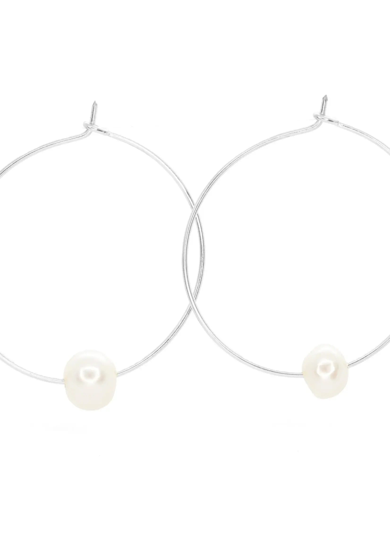 Salty Cali Freshwater Pearl Hoops - Salty Shells