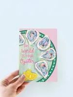 The World Is Your Oyster Beach Coastal Greeting Card