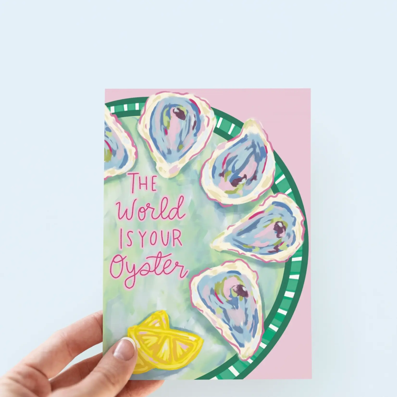 The World Is Your Oyster Beach Coastal Greeting Card