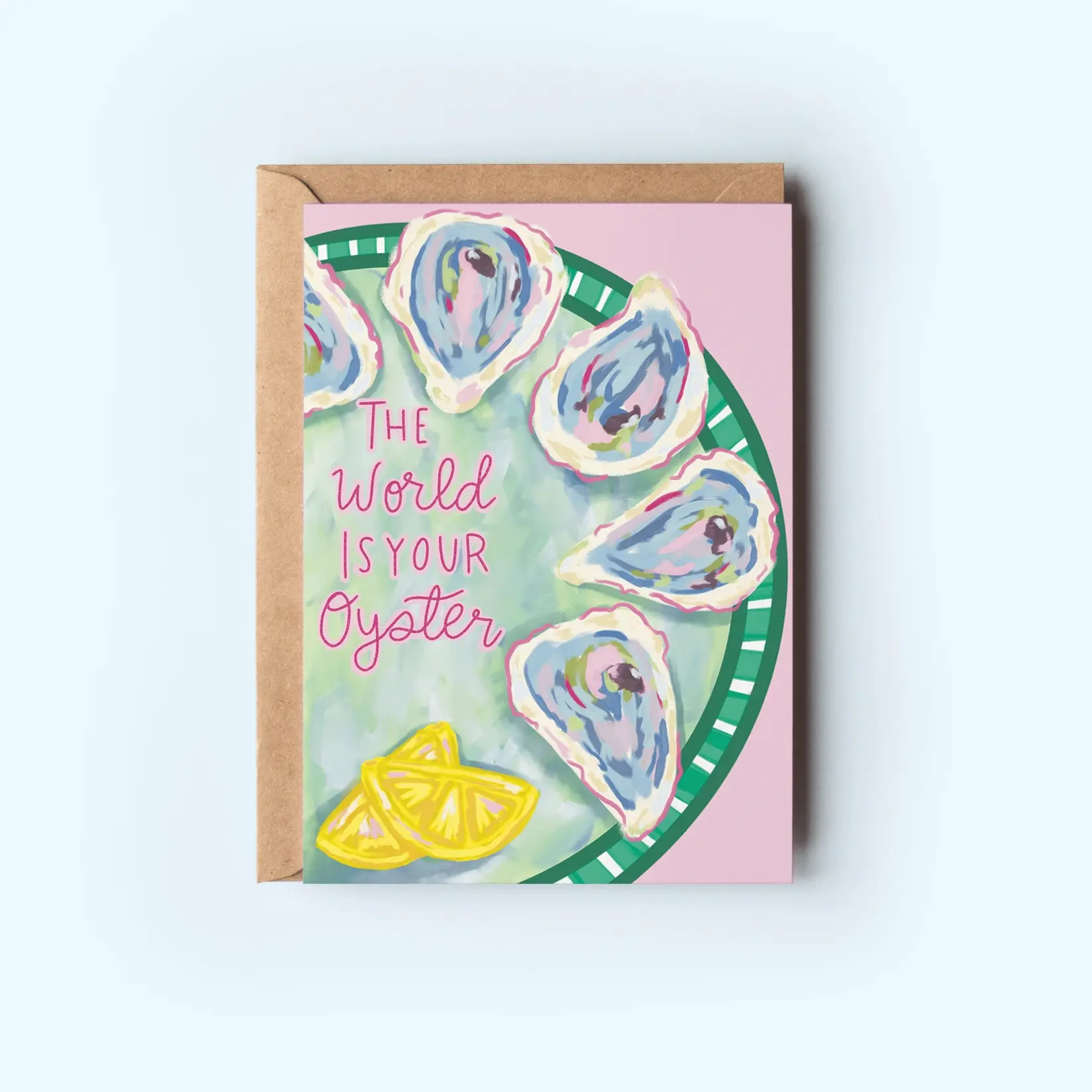 The World Is Your Oyster Beach Coastal Greeting Card