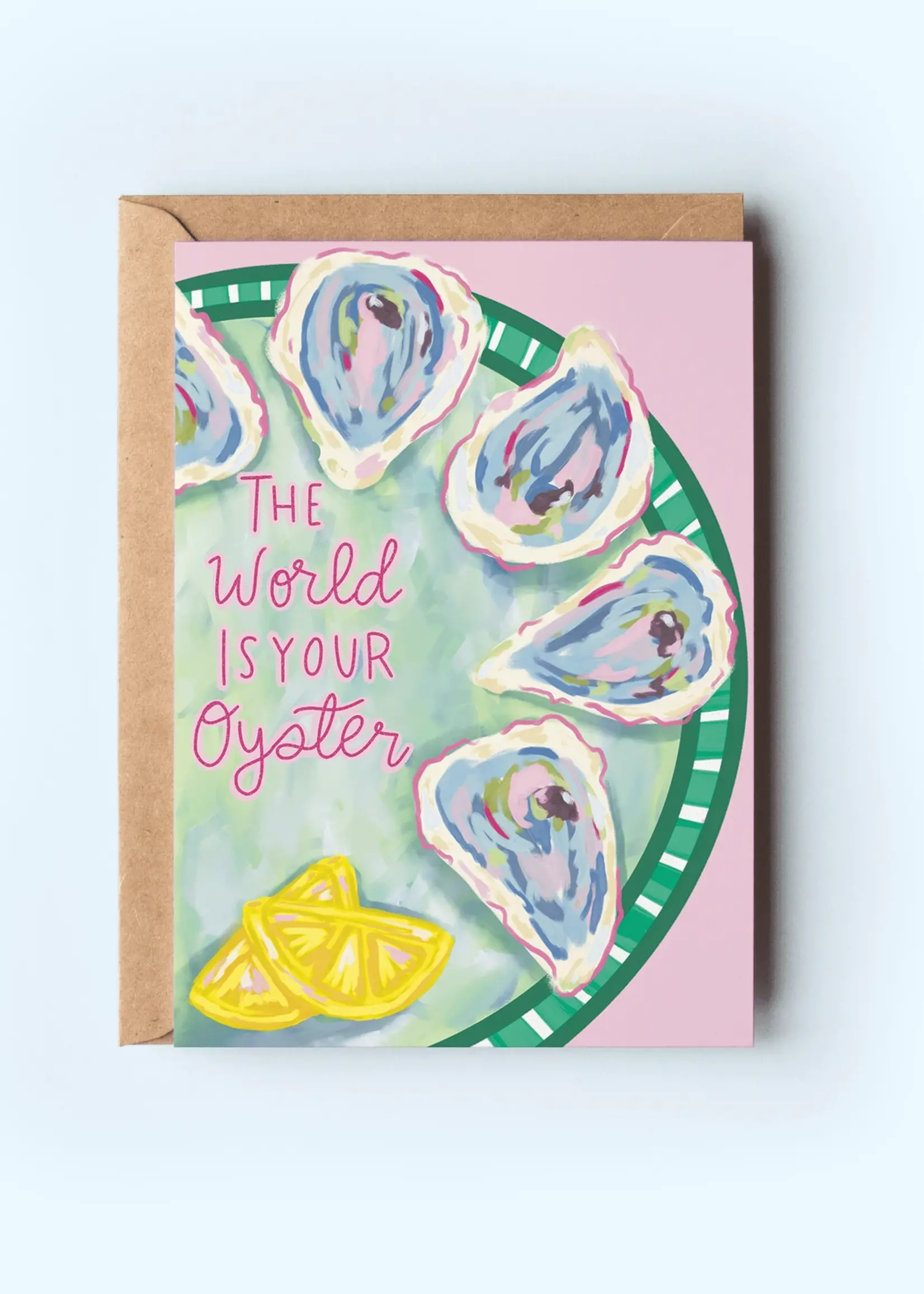 The World Is Your Oyster Beach Coastal Greeting Card