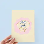 Shell Yeah! Seashell Beach Coastal Congrats Greeting Card