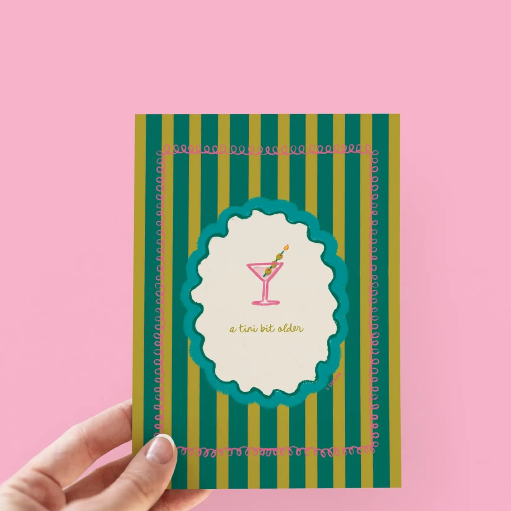 A Tini Bit Older Martini and Olives Birthday Greeting Card