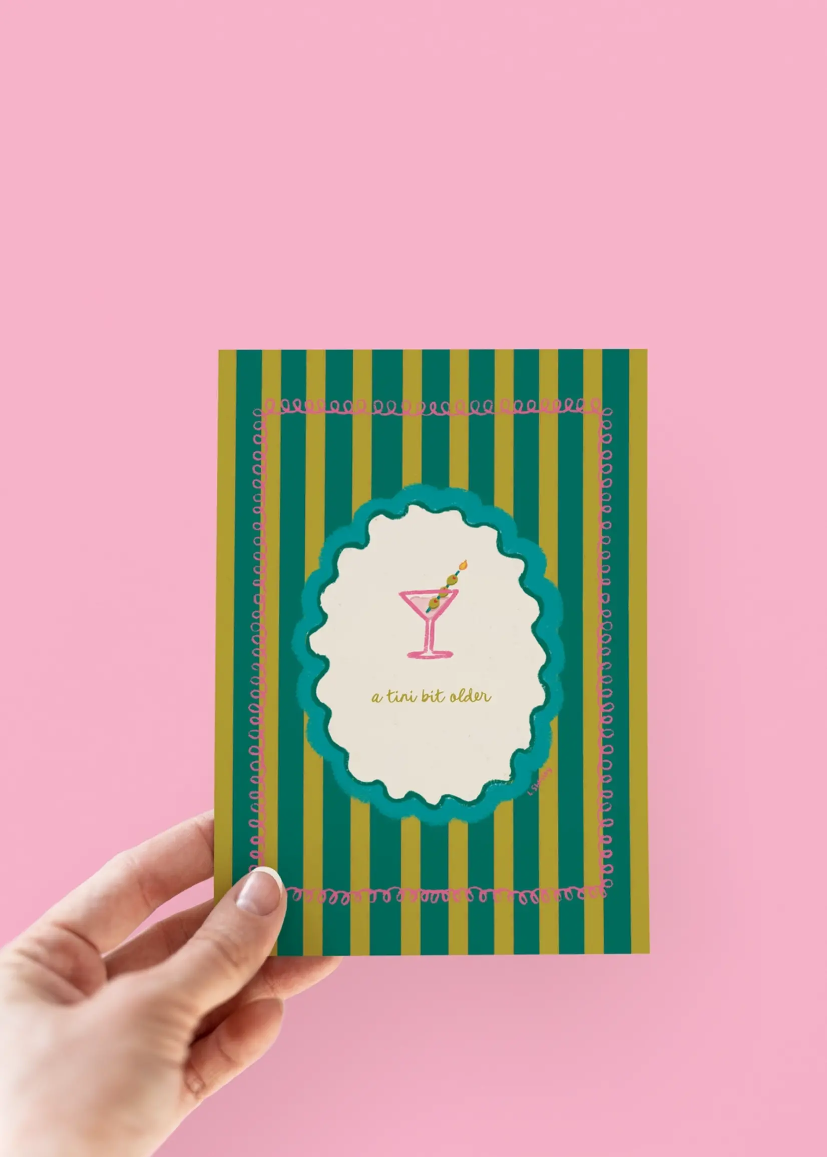 A Tini Bit Older Martini and Olives Birthday Greeting Card