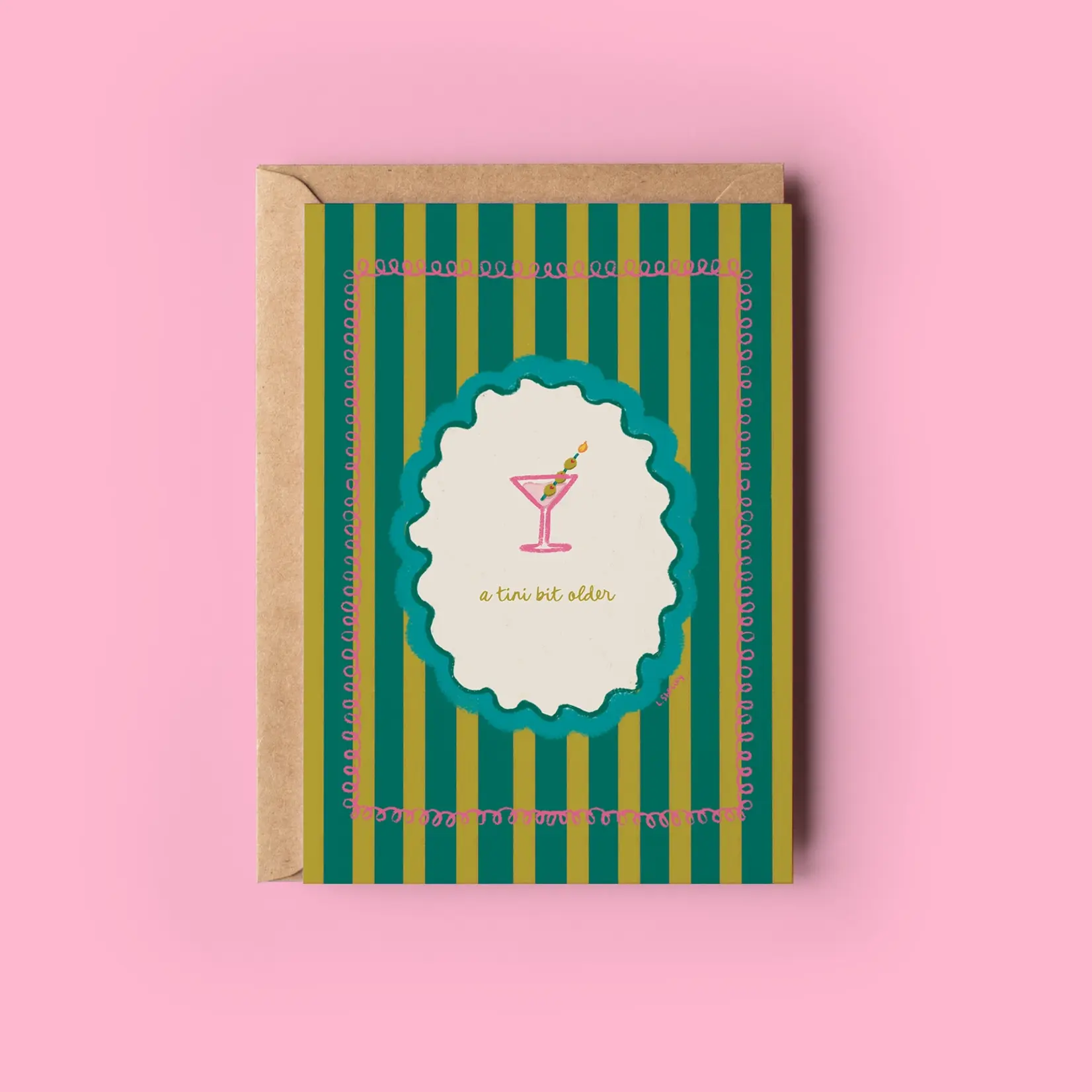 A Tini Bit Older Martini and Olives Birthday Greeting Card