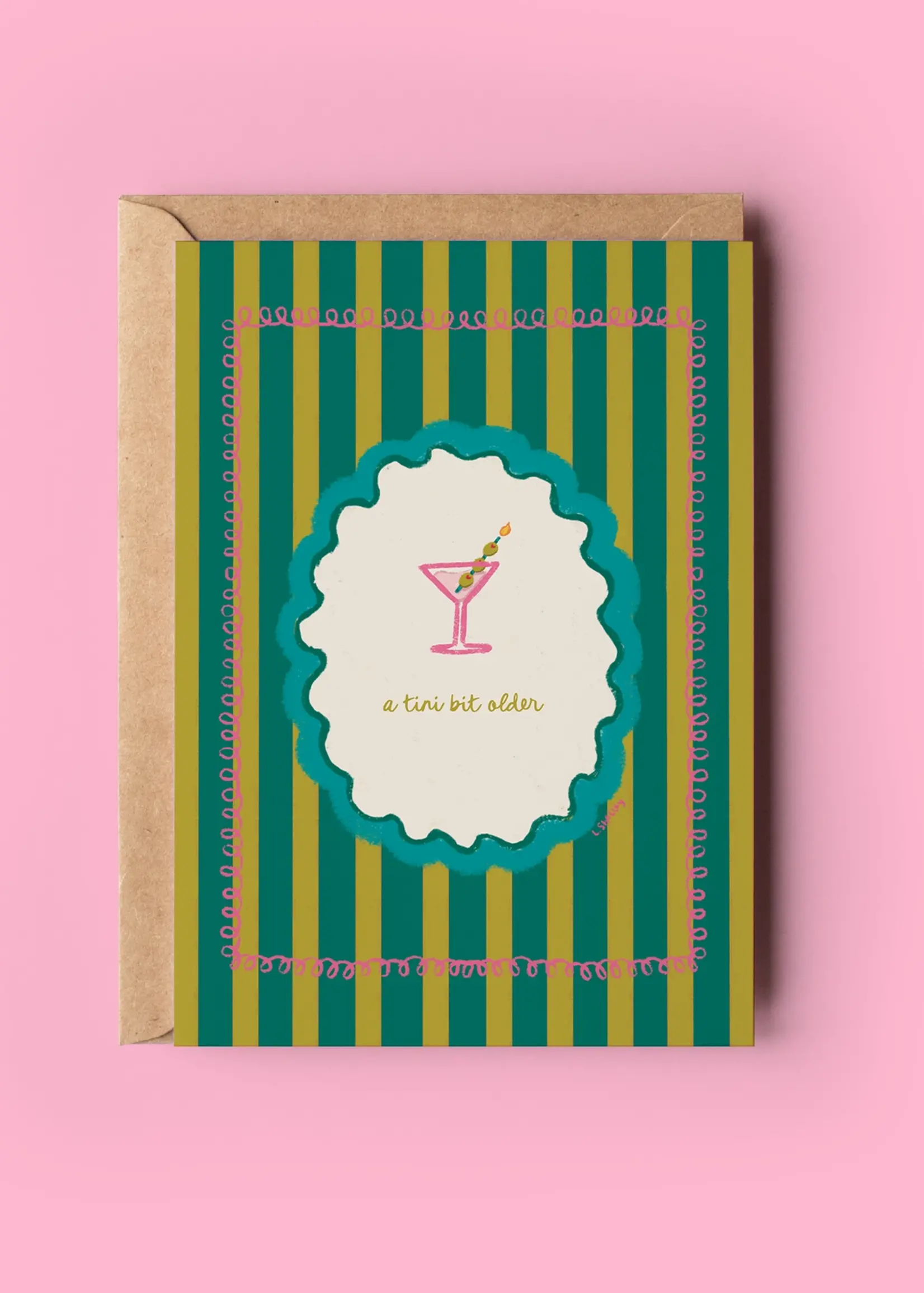 A Tini Bit Older Martini and Olives Birthday Greeting Card