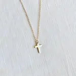 Simple Cross Necklace | Dainty Gold Cross Necklace