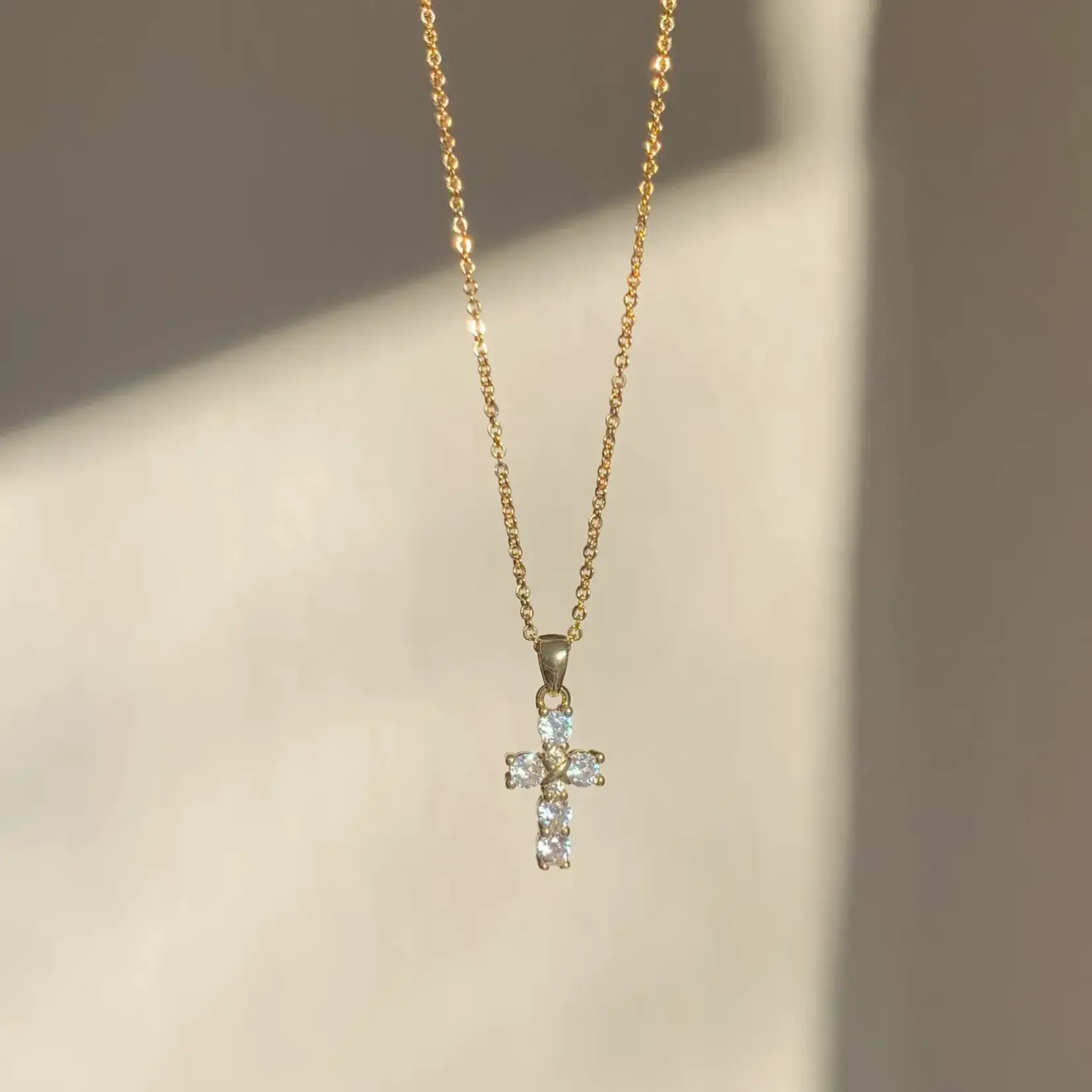Gold Diamond Cross Necklace