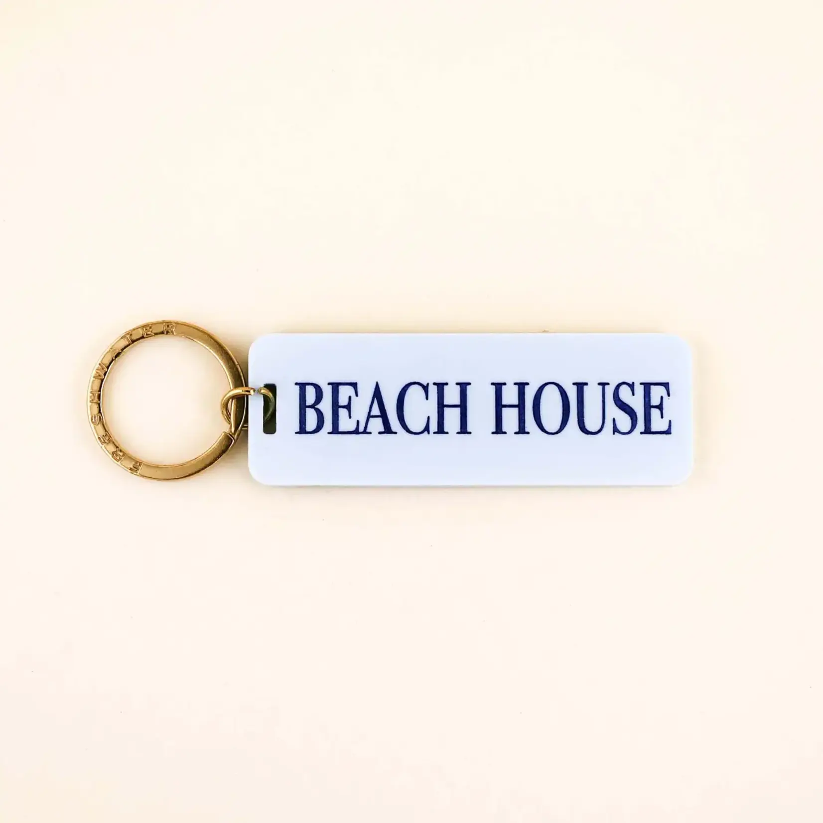 Sky Blue Beach House Keychain