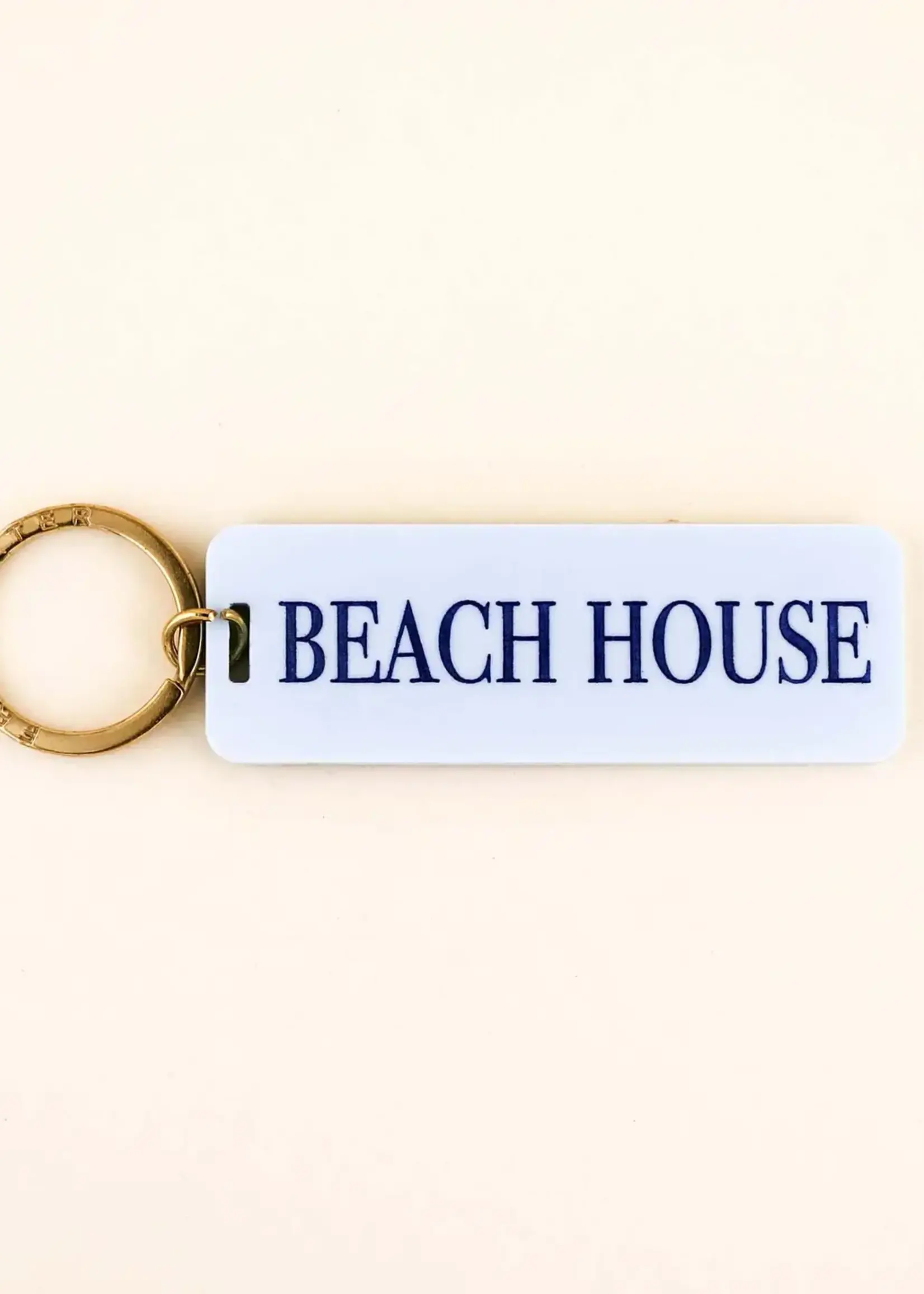 Sky Blue Beach House Keychain