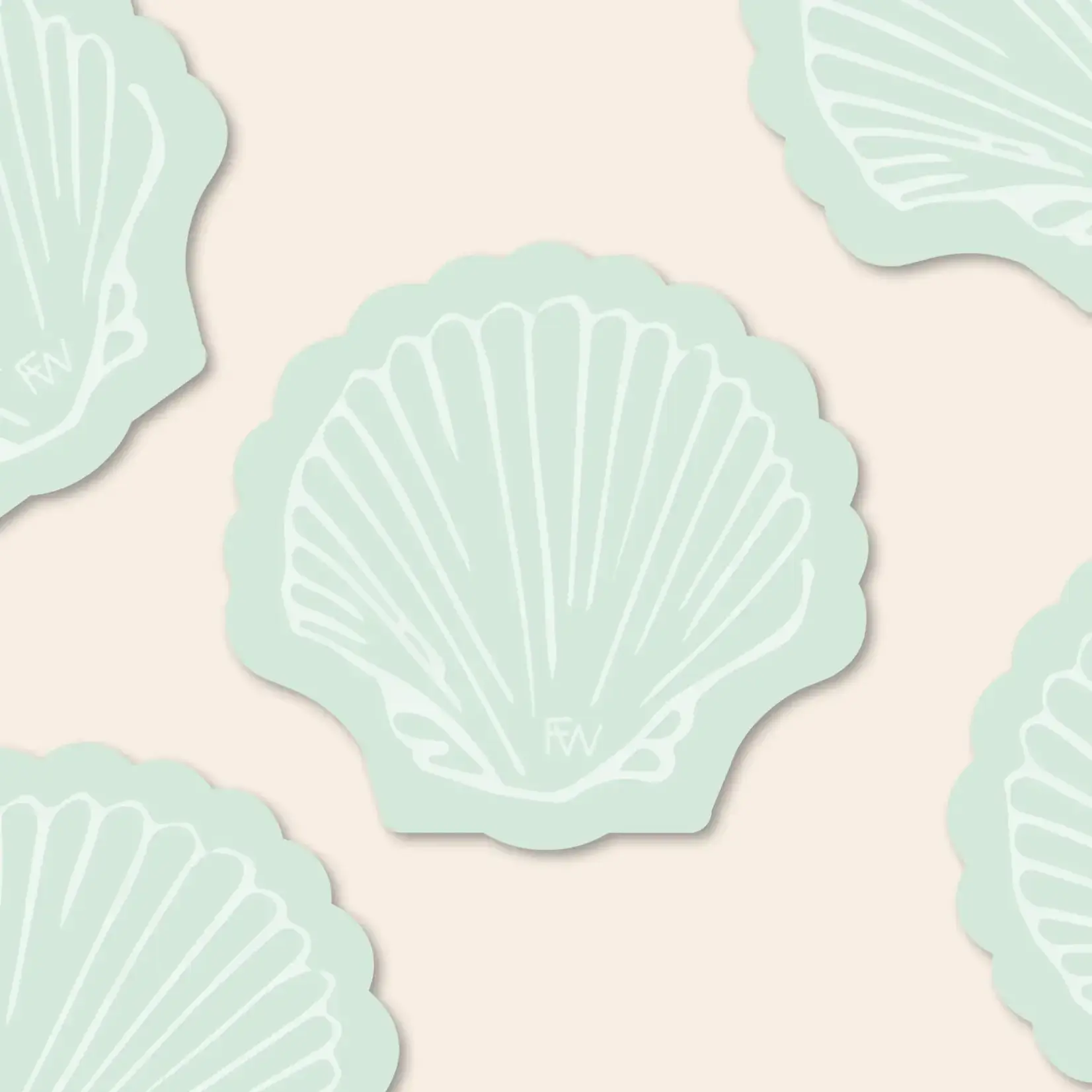Seafoam Seashell Vinyl Sticker