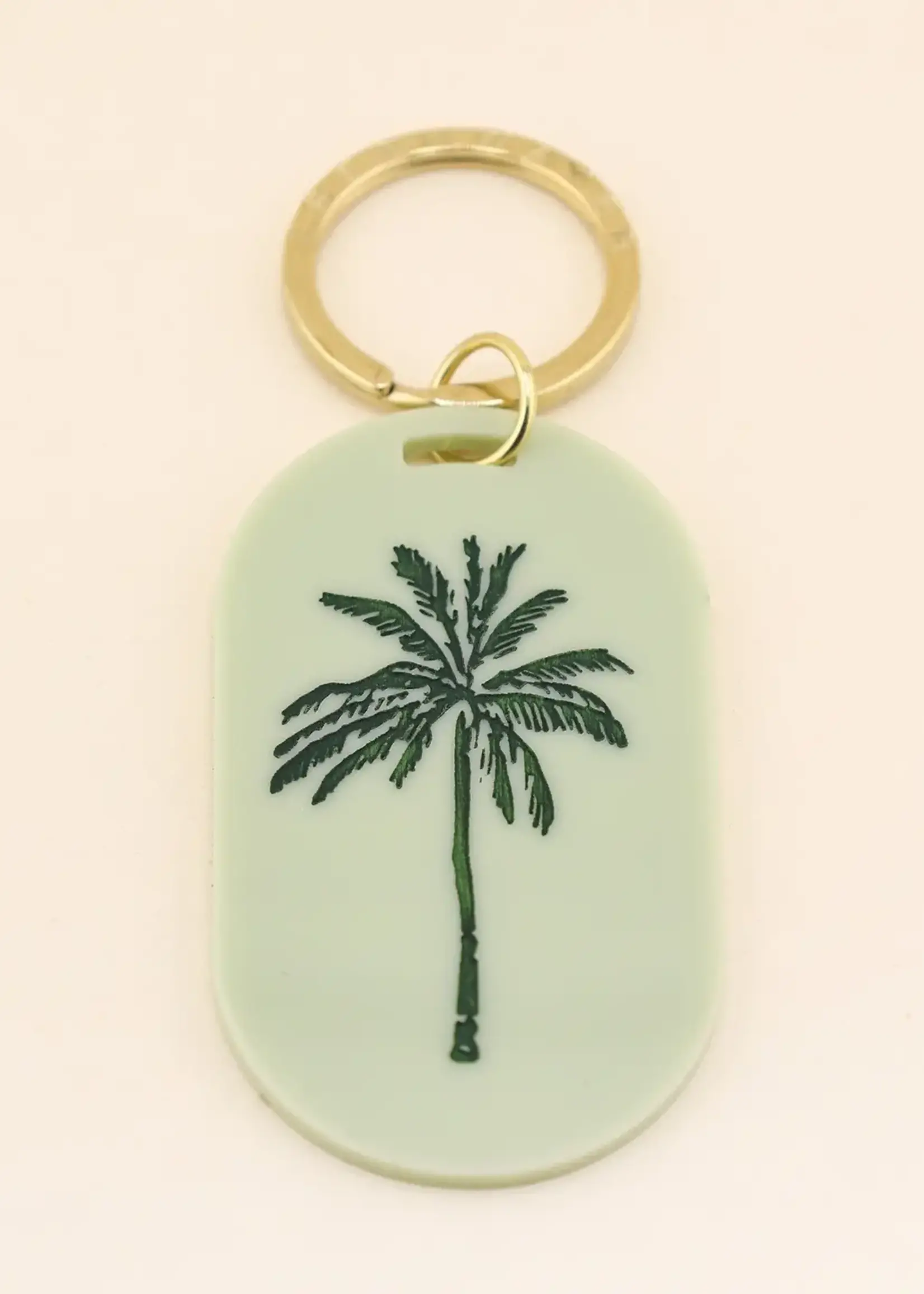 Palm Tree Icon Pill Keychain