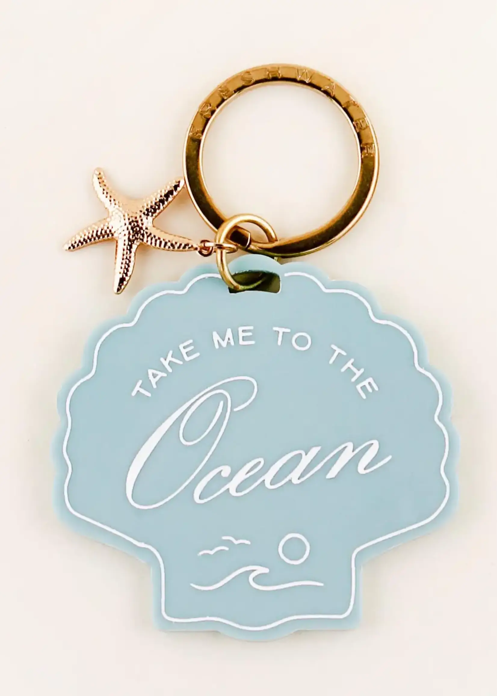 Ocean Seashell Charm Keychain