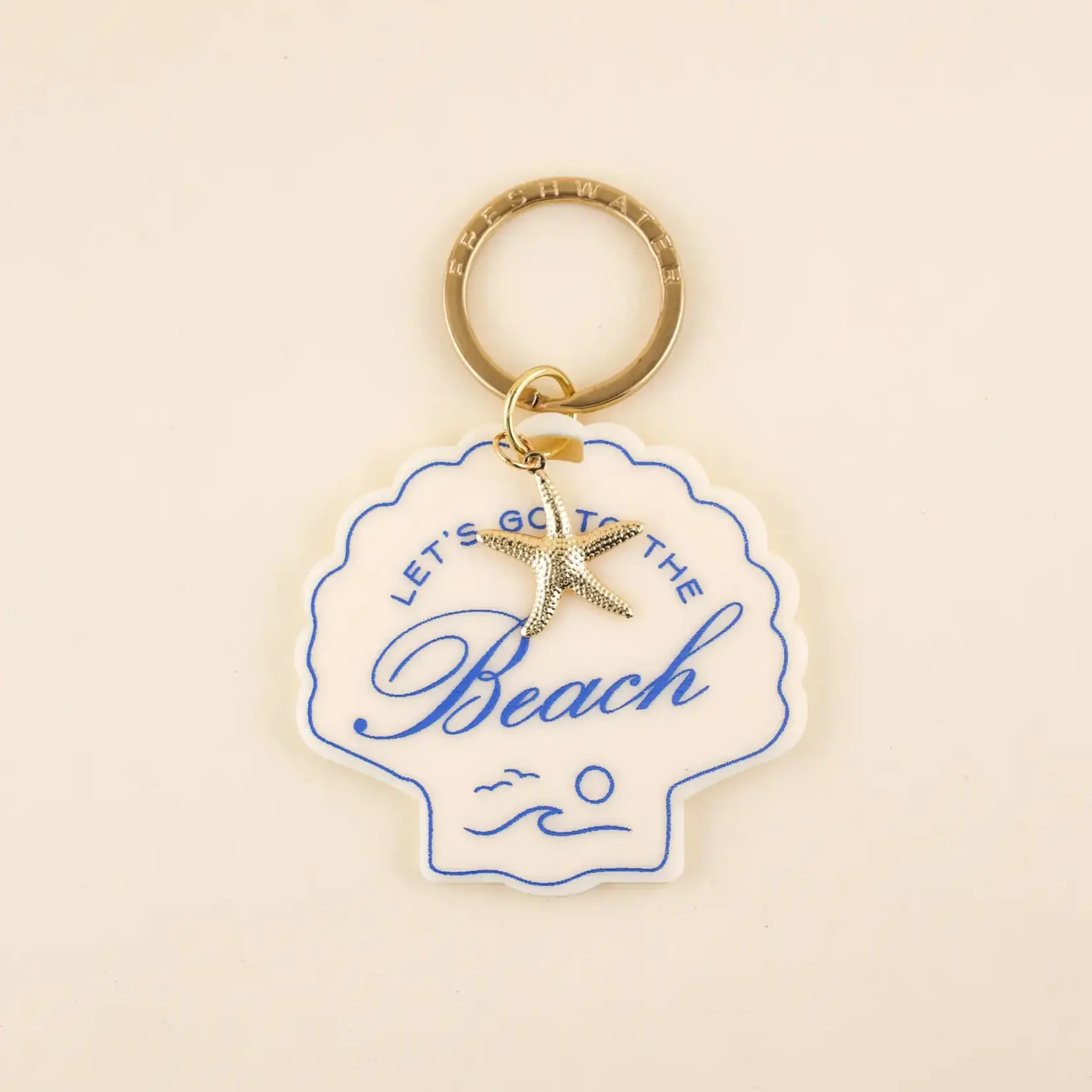 Beach Seashell Charm Keychain