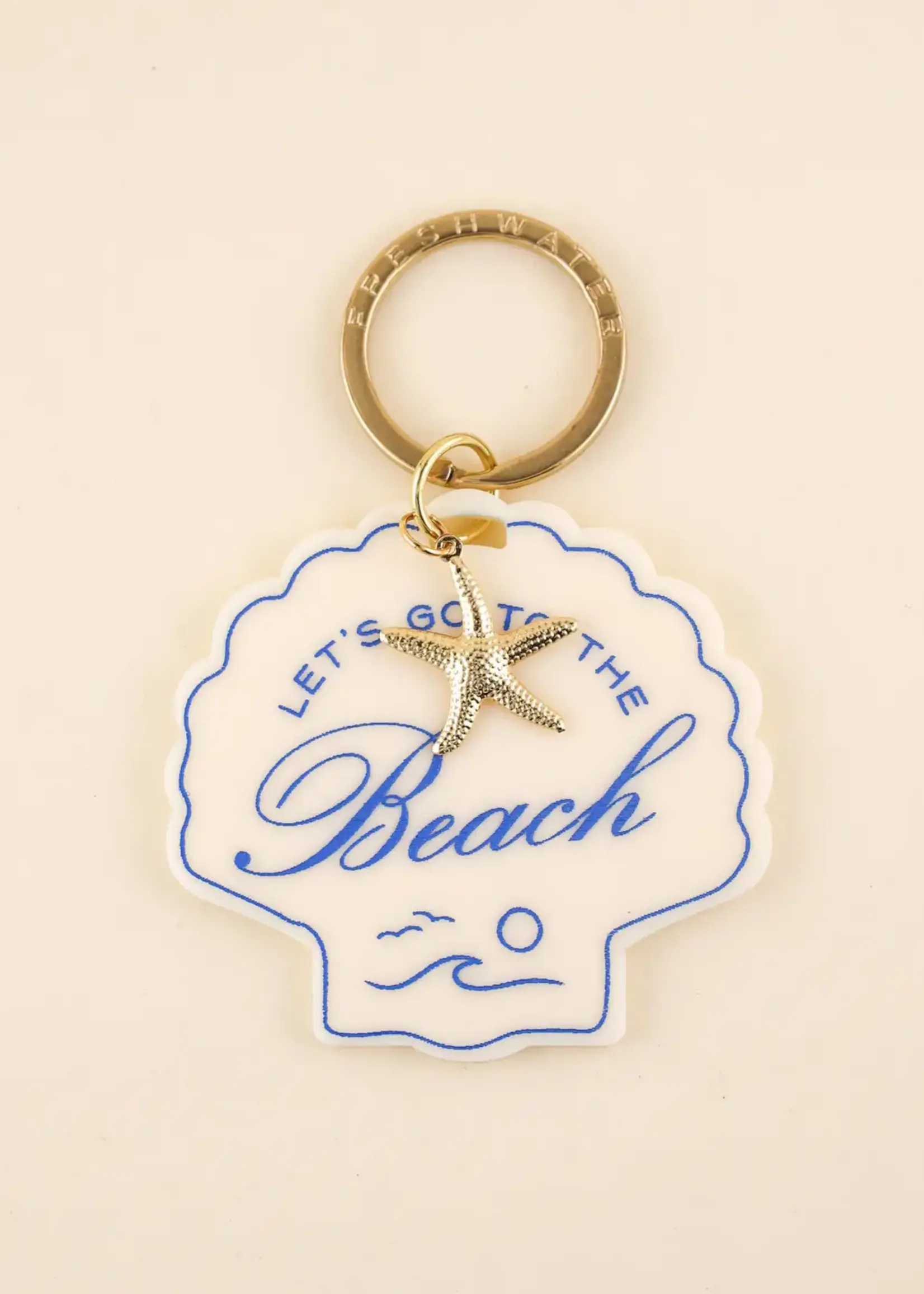 Beach Seashell Charm Keychain