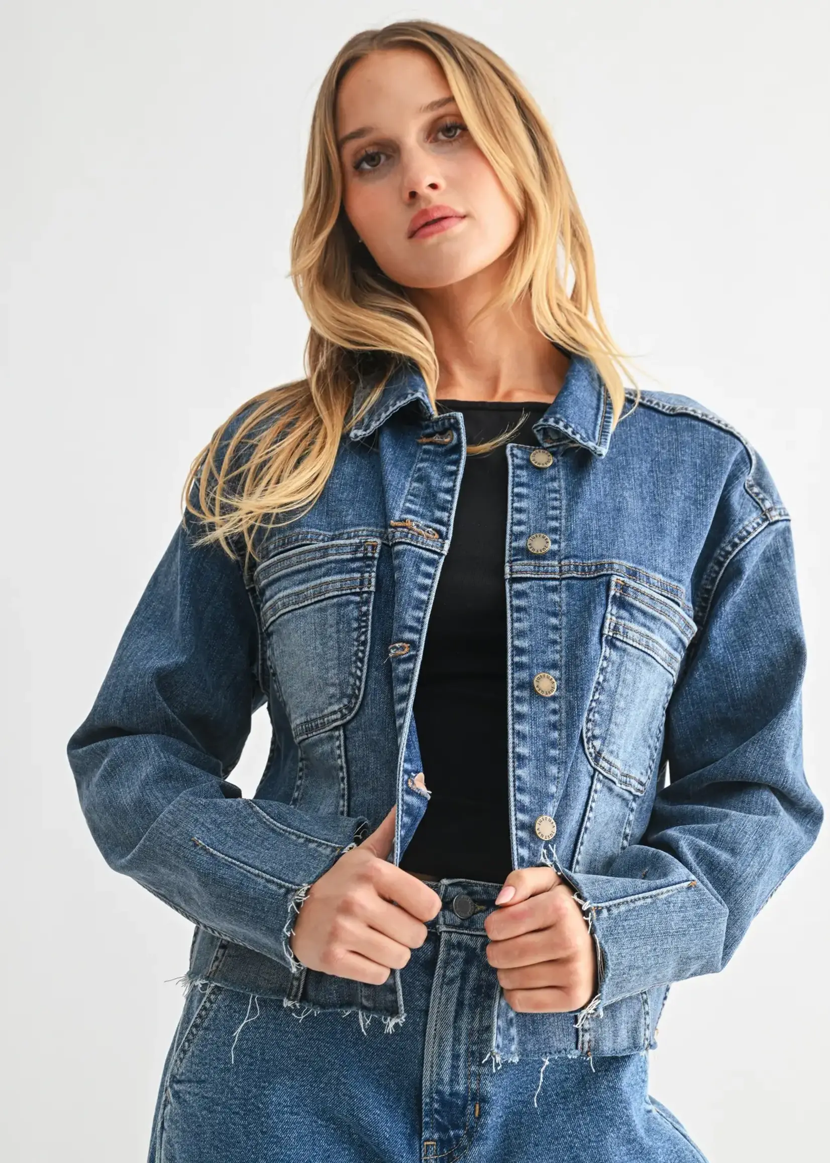 Frayed Hem Utility Jacket