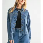 Frayed Hem Utility Jacket