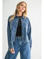 Frayed Hem Utility Jacket