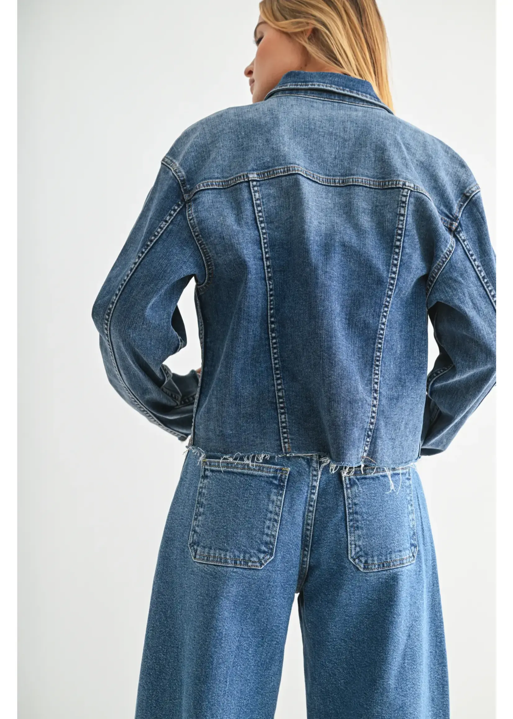 Frayed Hem Utility Jacket