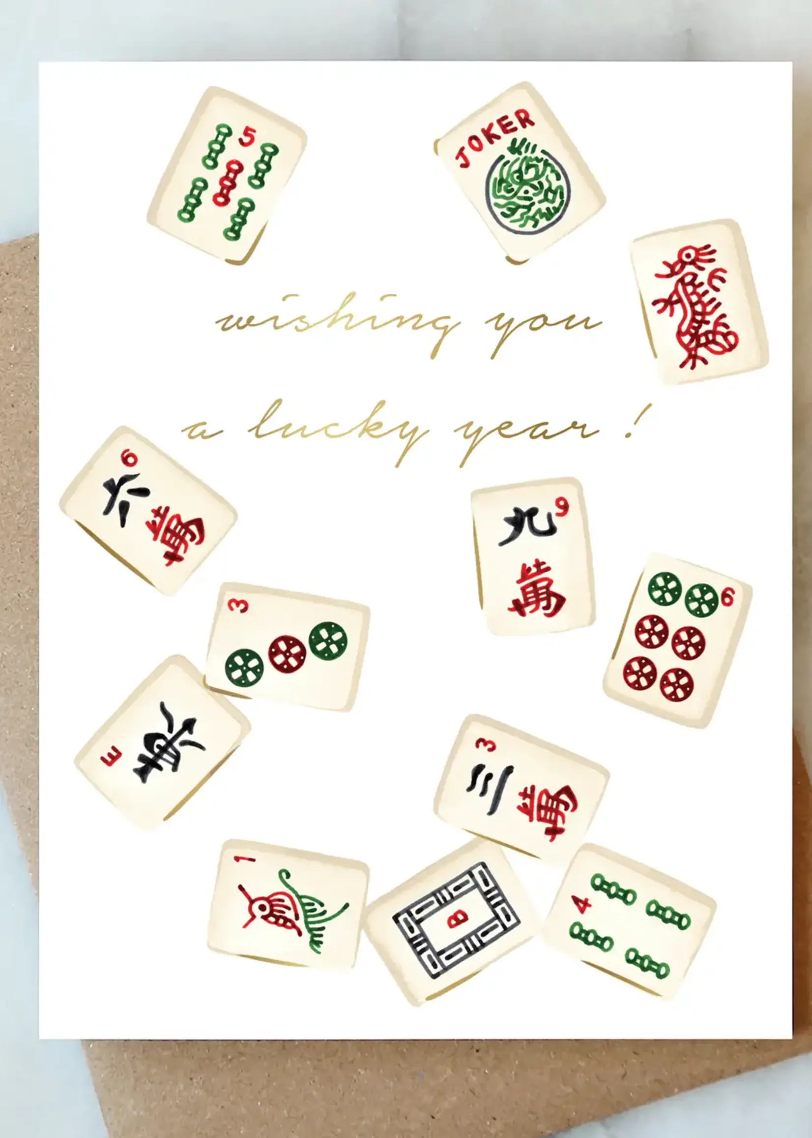 Mahjong Birthday Card Greeting Card | Good Luck Card