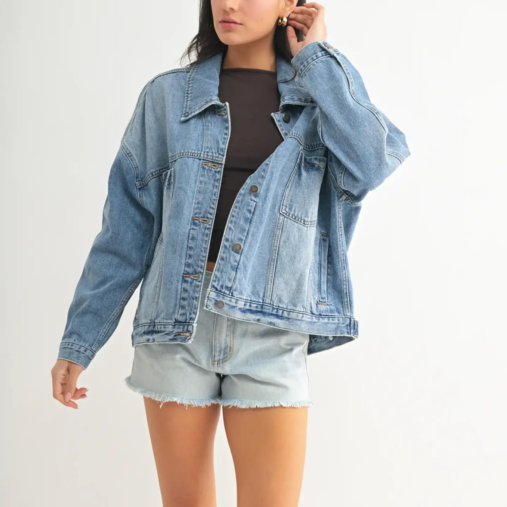 Oversized Utility Denim Jacket