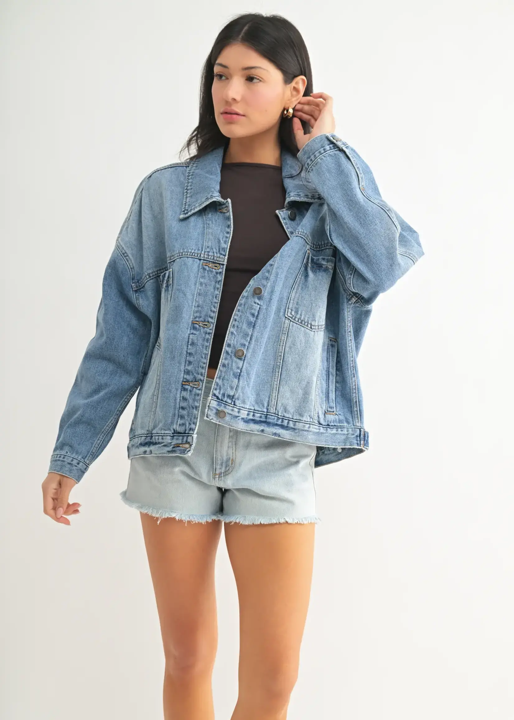 Oversized Utility Denim Jacket