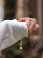 Tiny Initial on 16-18" Chain Necklace